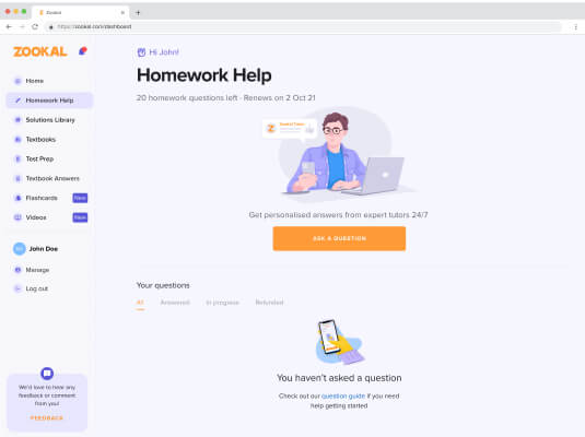 Homework help homepage
